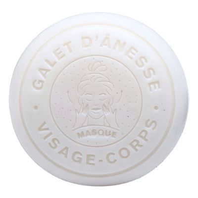 Savon galet rond visage et corp au lait d'ânesse et argile blanche